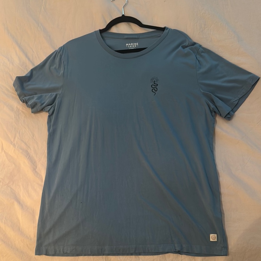 Marine Layer Sky Blue Tee with Serpent Design - Picture 4 of 7